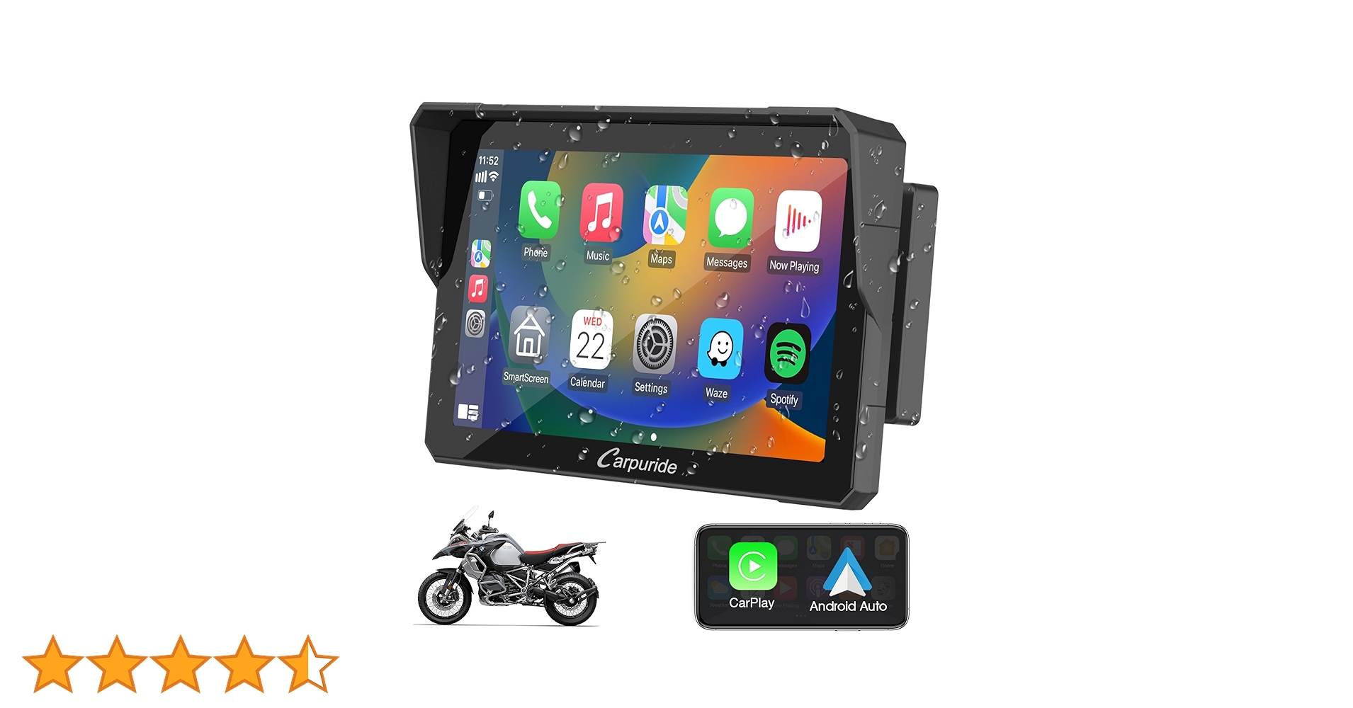 carpuride 702B　BMW スマートモニター　R1200GS Carpuride W702B Motorcycle Carplay Screen for BMW R1200GS